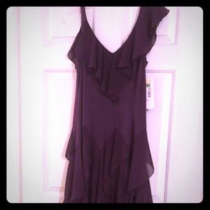 Purple Ruffled Short Dress